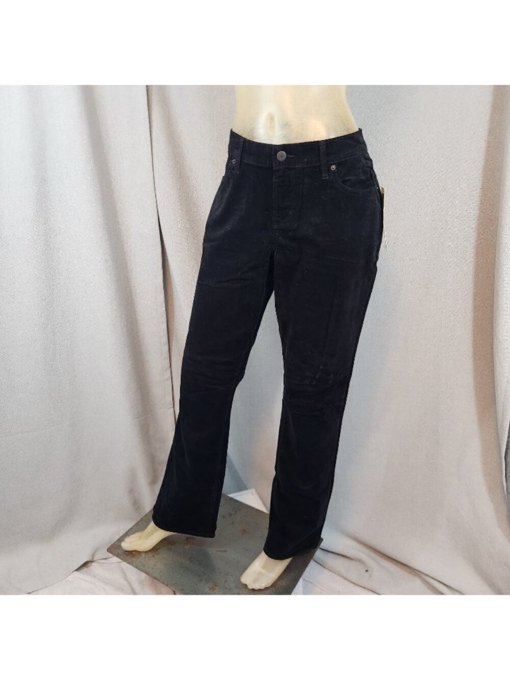 Old Navy Black Corduroy Boot Cut Curvy Pants Slacks Siz 12 Reg LARGE 33Wx32I NEW